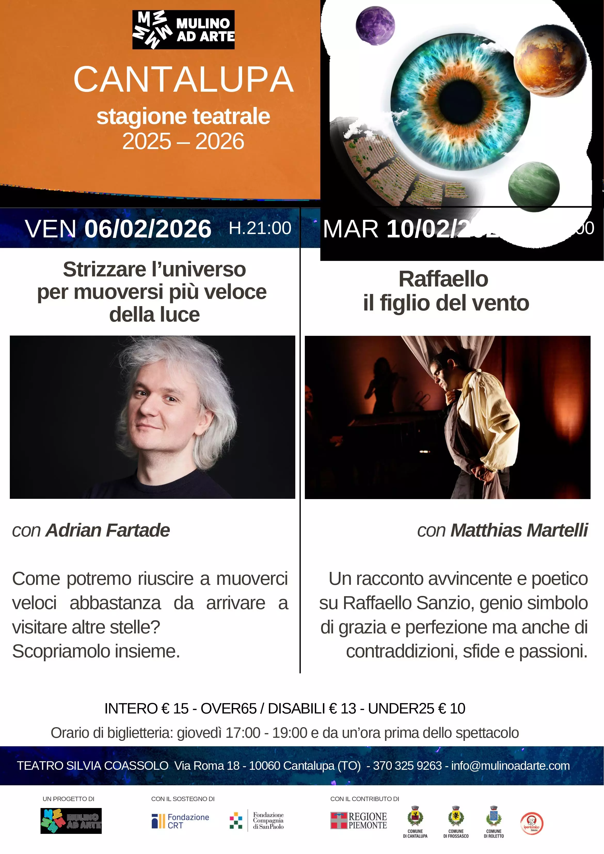 Spettacoli 6 e 10 febbraio 2026